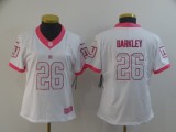 Women's Nike New York Giants #26 Saquon Barkley White/Pink Vapor Untouchable Limited Jersey