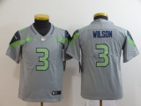 Youth  Nike Seahawks #3 Russell Wilson Grey Inverted Legend Jersey