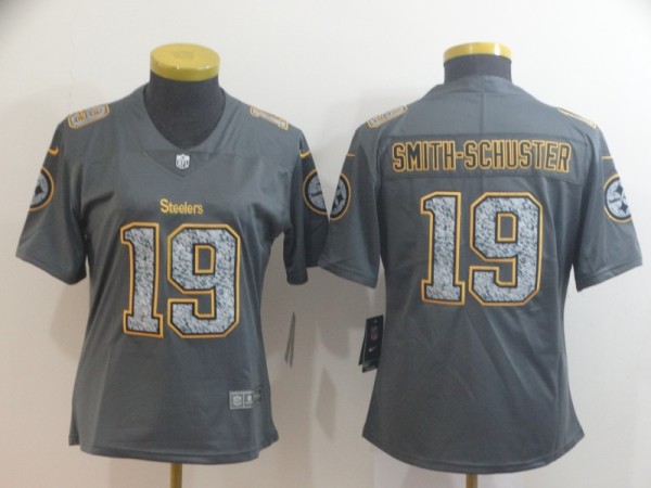 Women's Pittsburgh Steelers #19 JuJu Smith-Schuster 2019 Gray Fashion Static Limited Jersey