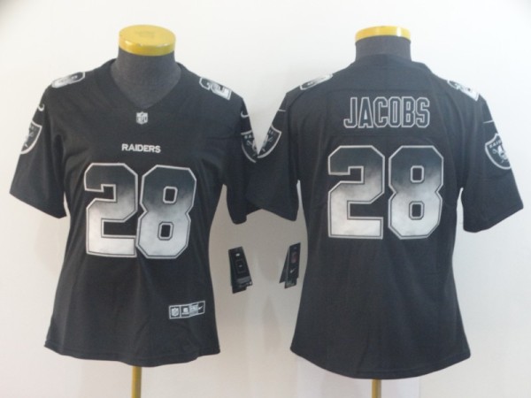 Women's Oakland Raiders #28 Josh Jacobs 2019 Smoke Fashion Limited Jersey