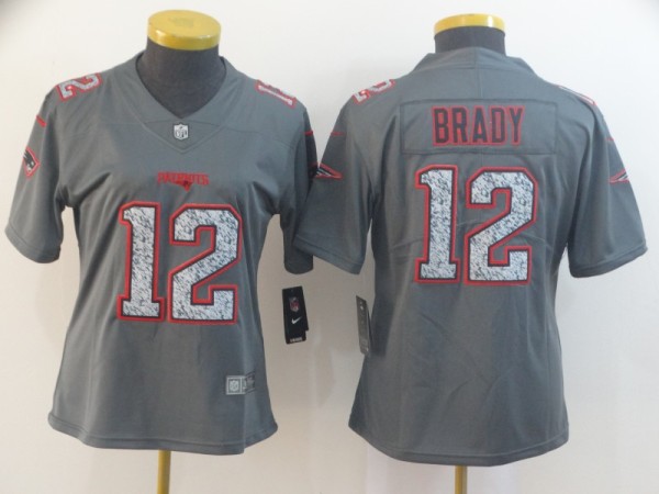 Women's New England Patriots #12 Tom Brady 2019 Gray Fashion Static Limited Jersey