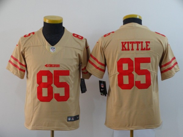 Youth Nike San Francisco 49ers #85 George Kittle Gold Inverted Legend Jersey