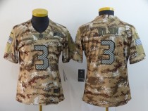 Women's Seattle Seahawks #3 Russell Wilson Camo Salute To Service Limited Jersey