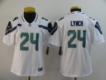 Women Nike Seattle Seahawks #24 Lynch White Vapor Untouchable Limited Jersey