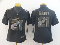 Women's Dallas Cowboys #21 Ezekiel Elliott 2019 Black Gold Edition Limited Jersey