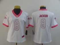 Nike Baltimore Ravens #8 Jackson White/Pink Vapor Untouchable Limited Jersey