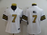 Women NFL New Orleans Saints #7 Hill White Color Rush Limited Jersey