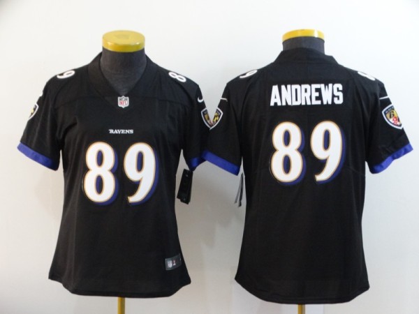 Women Nike Ravens #89 Anderws Black Vapor Untouchable Limited Jersey