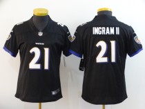 Women Nike Ravens #21 Ingram II Black Vapor Untouchable Limited Jersey