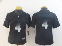 Women's Dallas Cowboys #4 Dak Prescott Black 2019 Smoke Fashion Limited Jeresy