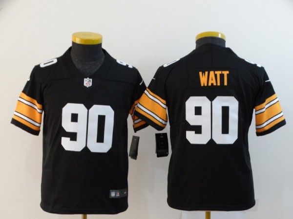 Youth Nike Pittsburgh Steelers # 90 Watt Black Vapor Untouchable  Limited Jersey