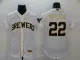 MLB Brewers #22 Christian Yelich Yeli 2020 White Golden Flex Base Stitched Jersey