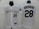 MLB Colorado Rockies #28 Arenado White Pinstripe Nike Elite Jersey
