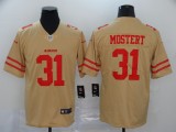 Men's 49ers #31 Raheem Mostert Gold Inverted Legend Men Jersey