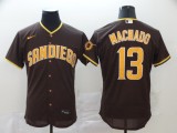 MLB San Diego Padres #13 Manny Machado Coffee Flex Base Stitched Jersey