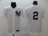 MLB New York Yankees #2 Derek Jeter White Flex Base Stitched Jersey