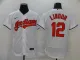 MLB Cleveland Indians #12 Francisco Lindor White Flex Base Elite Jersey