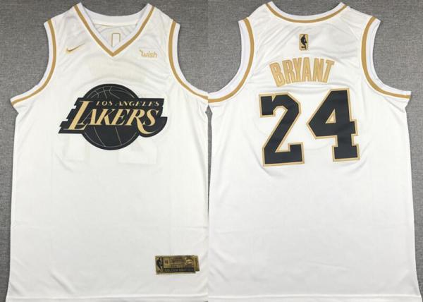 Nike NBA Los Angeles Lakers #24 Kobe Bryant White 2019 Golden Edition Stitched Jersey