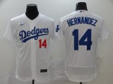 MLB Los Angeles Dodgers #14 Hernandez White Flex Base Elite Jersey
