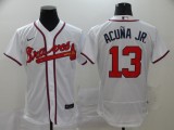 MLB Atlanta Braves #13 Ronald Acuña Jr White Flex Base Elite Jersey