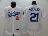 MLB Los Angeles Dodgers #21 Buehler White Flex Base Elite Jersey