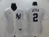 MLB New York Yankees #2 Derek Jeter White Game Nike Jersey