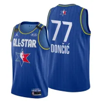 Men's NBA Dallas Mavericks #77 Luka Doncic Blue 2020 All-Star Stitched Jersey