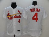 MLB Cardinals #4 Yadier Molina White Flex Base Elite Jersey