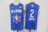 Men's NBA Los Angeles Lakers #2 LeBron James Blue 2020 All-Star Stitched Jersey
