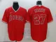 MLB Los Angeles Angels #27 Trout Red Game Nike Jersey