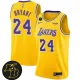 Men's Los Angeles Lakers #24 Kobe Bryant Yellow With KB Patch 2018-2019 Wish Jersey