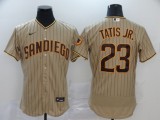 MLB San Diego Padres #23 Fernando Tatis Jr. 2020 Brown Strip Flex Base Elite Jersey