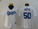 Women MLB Los Angeles Dodgers #50 Betts White Game Nike Jersey