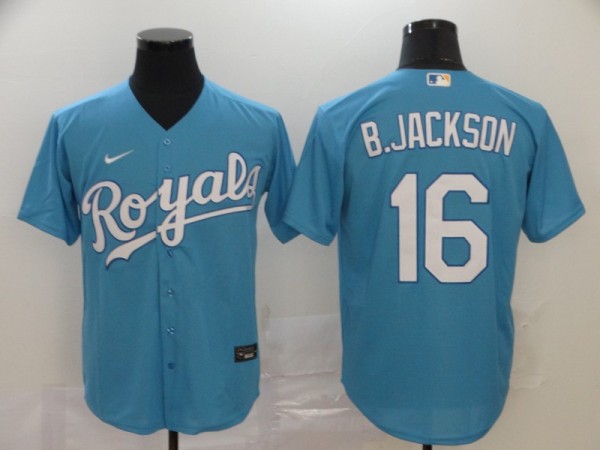 MLB Kansas City Royals #16 B.Jackson Blue Game Nike Jersey