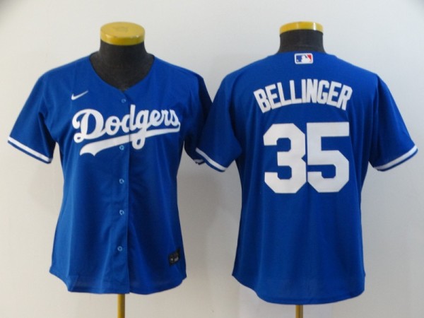 Women MLB Los Angeles Dodgers #35 Bellinger Blue Jersey