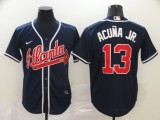 MLB Atlanta Braves #13 Ronald Acuña Jr Blue Game Nike Jersey