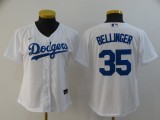 Women MLB Los Angeles Dodgers #35 Bellinger White Jersey