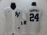 MLB New York Yankees #24 Gary Sánchez White Game Nike Jersey