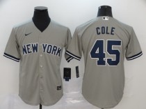 MLB New York Yankees #45 Gerrit Cole Grey Game Nike Jersey