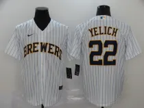 MLB Milwaukee Brewers #22 Christian Yelich White Game Nike Jersey