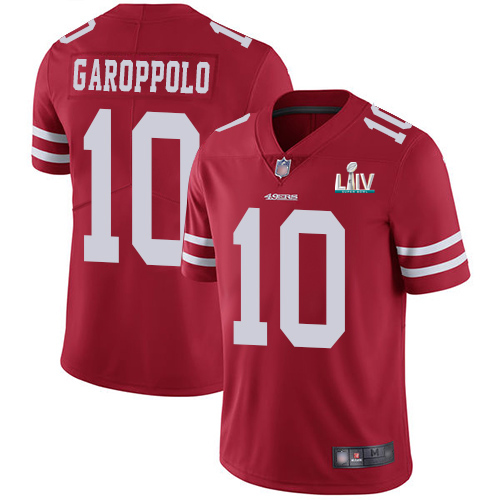 Men's San Francisco 49ers #10 Jimmy Garoppolo Red Super Bowl LIV Vaper Untouchable Limited Jersey