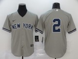 MLB New York Yankees #2 Derek Jeter Grey Game Nike Jersey