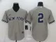 MLB New York Yankees #2 Derek Jeter Grey Game Nike Jersey