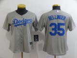 Women MLB Los Angeles Dodgers #35 Cody Bellinger Grey Game Nike Jersey