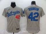 MLB Los Angeles Dodgers  #42 Robinson Grey Flex Base Elite Jersey
