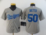 Youth MLB Los Angeles Dodgers #50 Betts Grey Game Nike Jersey