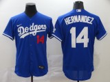 MLB Los Angeles Dodgers #14 Hernandez Blue Flex Base Elite Jersey