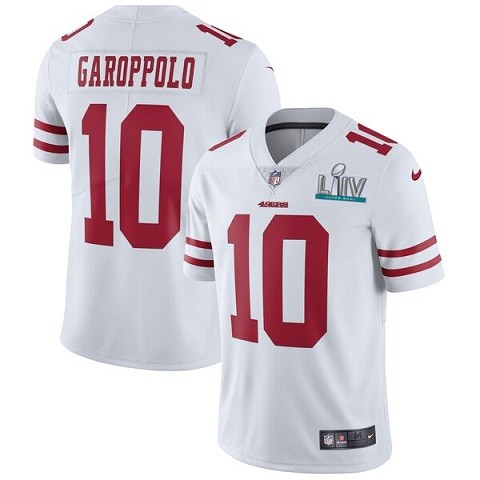 Men's San Francisco 49ers #10 Jimmy Garoppolo White Super Bowl LIV Vaper Untouchable Limited Jersey