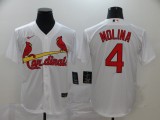 MLB Cardinals #4 Yadier Molina White Game Nike Jersey