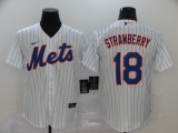 MLB New York Mets #18 Darryl Strawberry White Game Nike Jersey